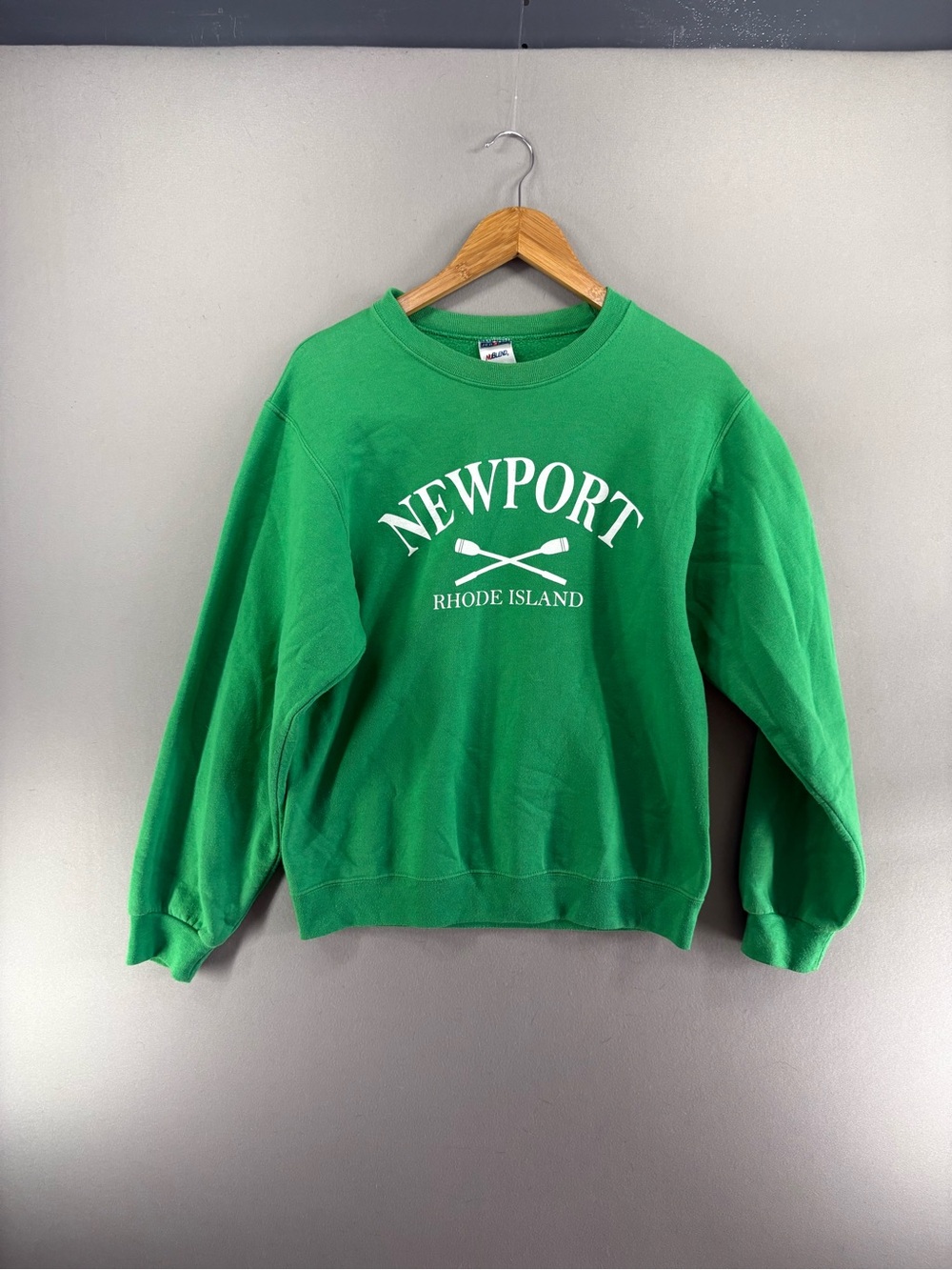 Vintage Newport Rhode Island Sweatshirt Green Crew Neck Jerzees Size Small
